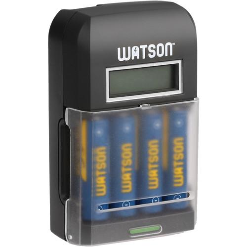 Watson 4-Bay Rapid Charger with LCD and 4 AA NiMH Batteries