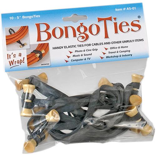 BongoTies Standard 5" Elastic Cable Ties - Black