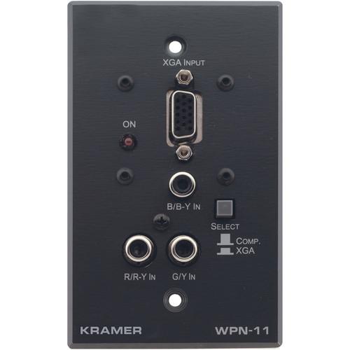 Kramer WPN-11-WHITE Active Wall Plate 15-Pin HD & 3 RCA Transmitter