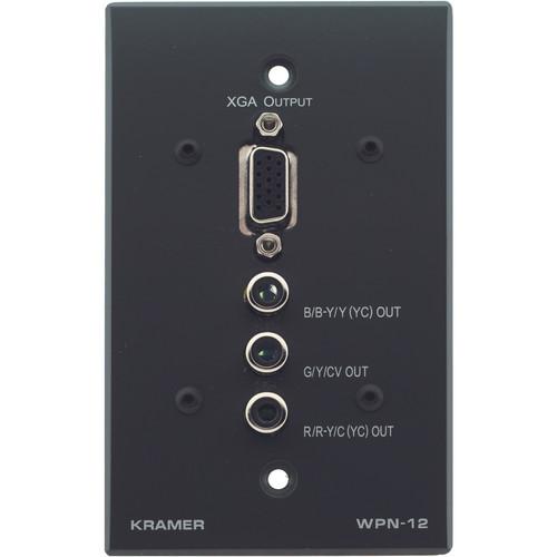 Kramer WPN-12-WHITE Active Wall Plate 15-Pin HD & 3 RCA Receiver