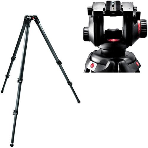 Manfrotto 504HD Video Fluid Head & 535 3-Section Carbon Fiber Tripod Kit