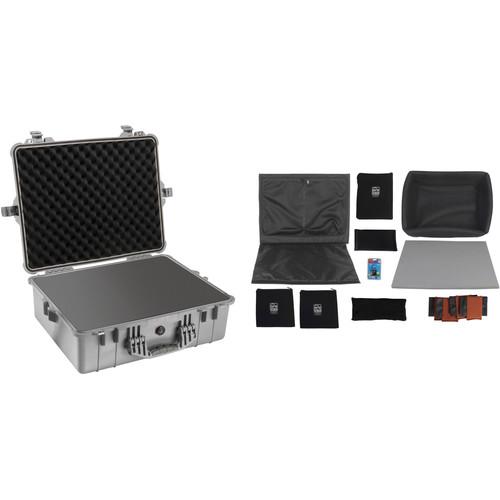 Pelican 1600 Case with Foam and Black Divider Set Silver