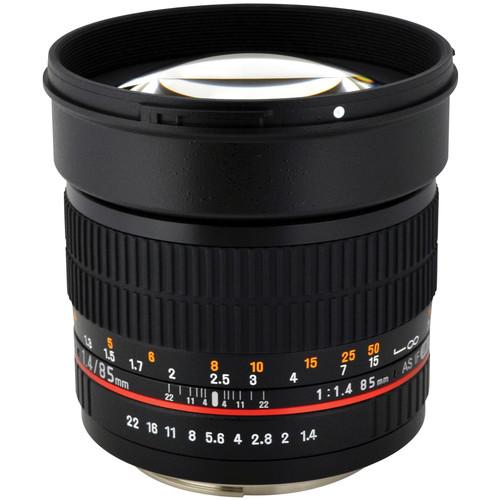 Rokinon 85mm f 1.4 AS IF UMC Lens for Nikon F with AE Chip