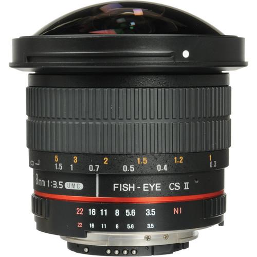 Samyang 8mm f 3.5 HD Fisheye Lens with AE Chip and Removable Hood for Nikon