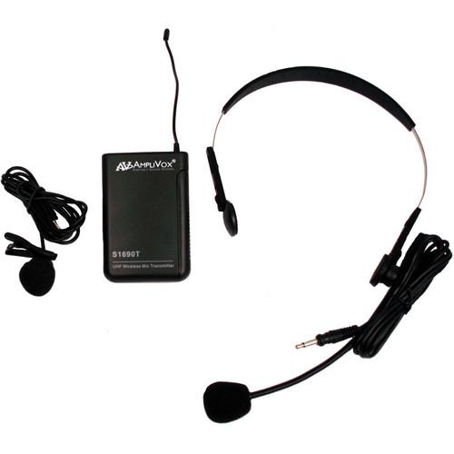 AmpliVox Sound Systems S1693 16-Channel Wireless UHF Lapel and Headset Mic Replacement Kit