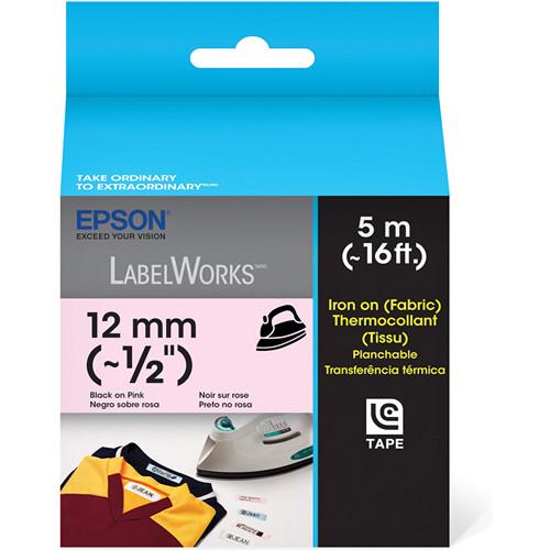 Epson Black On Pink 1 2" Iron-On Tape