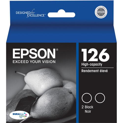 Epson T126120-D2 126 Dual Pack High-Capacity Black Ink Cartridges