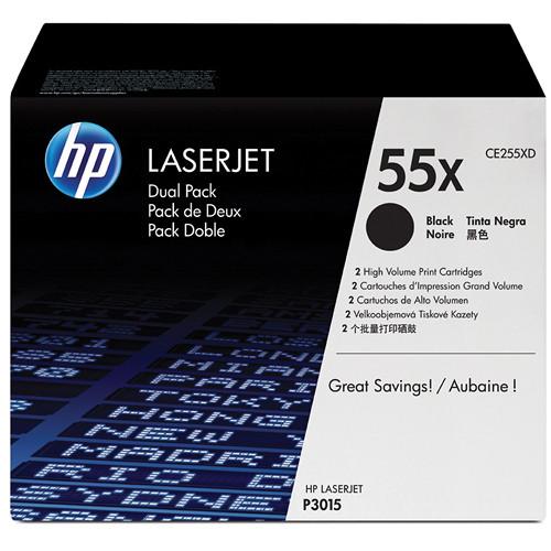 HP 55X High-Capacity Black LaserJet Toner Cartridge Dual Pack