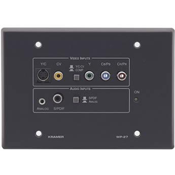 Kramer WP-27-WHITE Active Wall Plate Composite, S-Video, Component Video & Audio Transmitter