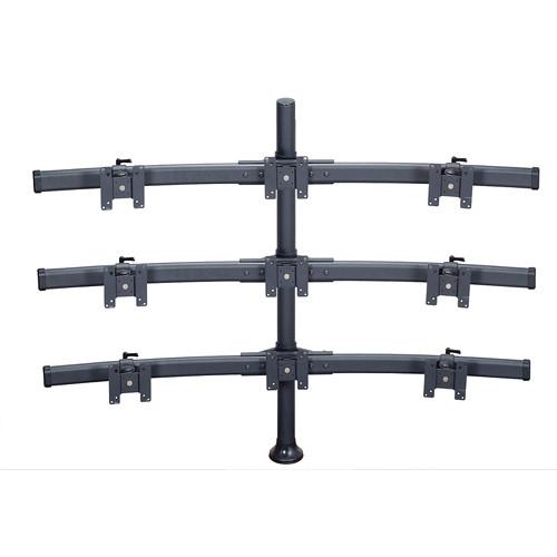 Premier Mounts MM-BH429 3 Triple Monitor Curved Bows on 42" Pole with Grommet Base