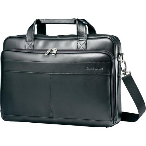 Samsonite Leather Slim Brief with 15.6" Laptop Pocket