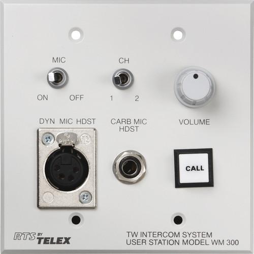 Telex WM-300L Wall Mount User Station w an A4F Headset Connector