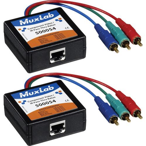 MuxLab 500054 Component Video IR Pass-Thru Balun , 2-Pack