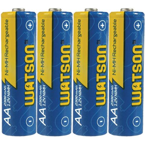 Watson AA NiMH Rechargeable Batteries - 4-Pack