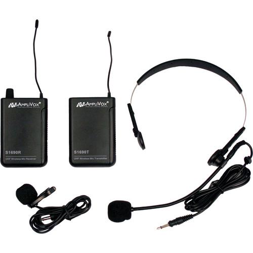 AmpliVox Sound Systems S1601 Lapel and Headset Microphone Wireless System
