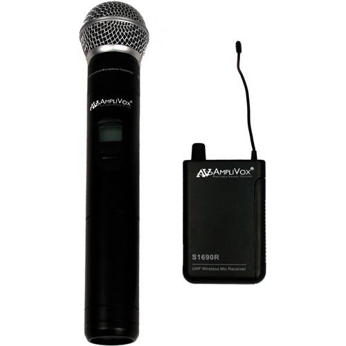 AmpliVox Sound Systems S1623 16-Channel Wireless UHF Handheld Mic Kit