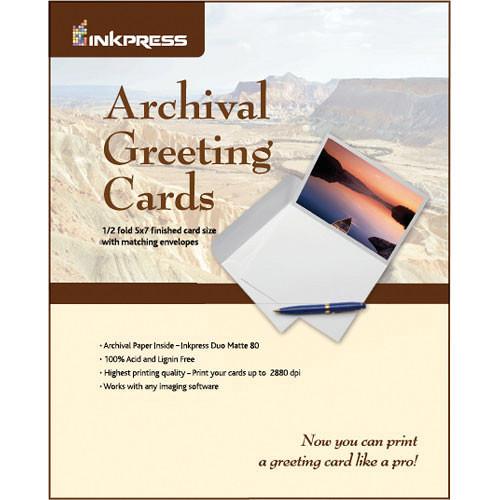 Inkpress Media Pre-Scored Archival Greeting Card Paper with Matching Envelopes