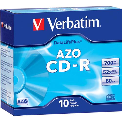 Verbatim CD-R 700MB 52x DataLifePlus Write Once Recordable Compact Disc with Slim Jewel Case, Verbatim, CD-R, 700MB, 52x, DataLifePlus, Write, Once, Recordable, Compact, Disc, with, Slim, Jewel, Case