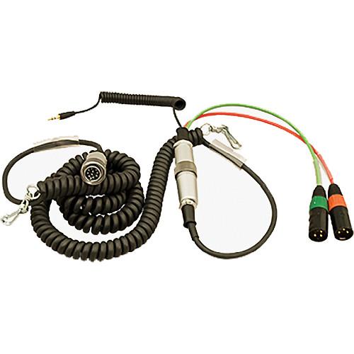 Ambient Recording HBS10Y10-35 Hirose 10-Pin Male to Hirose 10-Pin Female Coiled Breakaway Cable with Y Cable