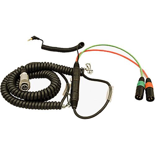 Ambient Recording HBS10Y7-35W Hirose 10-Pin Male to 7-Pin XLR Male Coiled Breakaway Cable with Y Cable