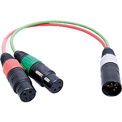 Ambient Recording SKA-D Two XLR-3 Female to XLR-5 Male Red Green Stereo Adapter Cable
