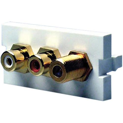 NTW 3UN-FFWR-G 3 x RCA Female to Female Coupler Adapter Module