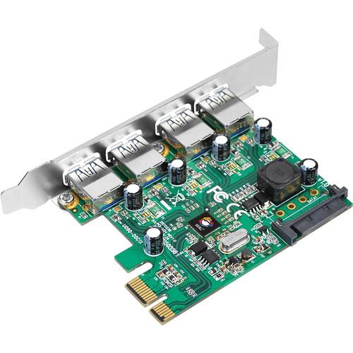 SIIG 4-Port USB 3.0 SuperSpeed PCIe Adapter Card, SIIG, 4-Port, USB, 3.0, SuperSpeed, PCIe, Adapter, Card
