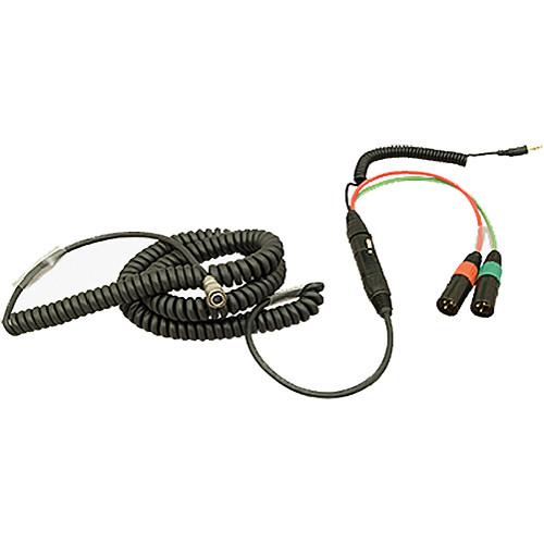 Ambient Recording HBS12HY7-35 7-Pin XLR Female to Dual 3-Pin XLR Male Coiled Breakaway Cable with Y Cable