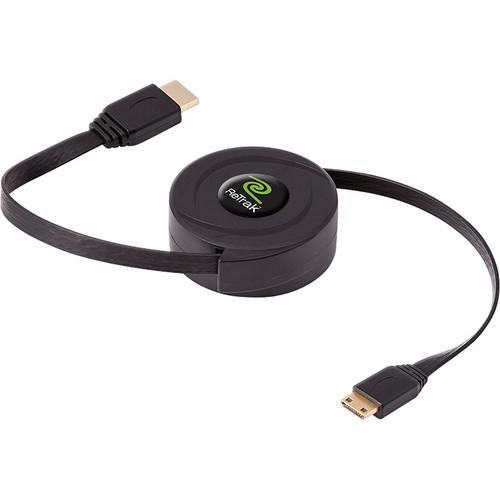ReTrak Retractable HDMI Type A Male to Mini HDMI Type C Male Cable