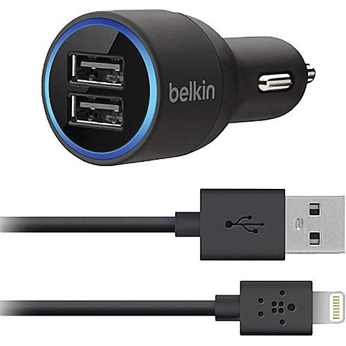 Belkin 2-Port Car Charger with Lightning to USB Cable