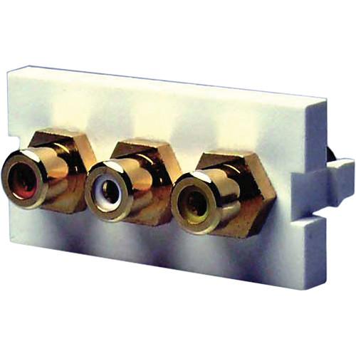 NTW 3UN-FFYWR-G 3 x RCA Female to Female Coupler Adapter Module