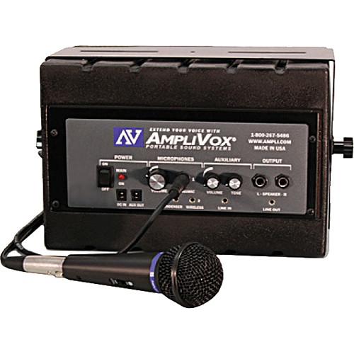 AmpliVox Sound Systems SS1230 Mity Box 50-Watt Powered Speaker with Wired Microphone