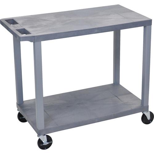 Luxor EC22-G 32 x 18" Two-Shelf Plastic Utility Cart