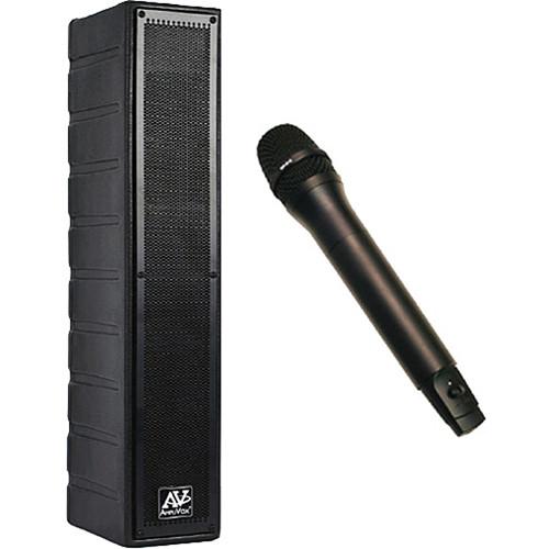 AmpliVox Sound Systems SW1234 50-Watt Powered Line Array Speaker with Wireless Receiver, Handheld Mic, and Rackmount Kit