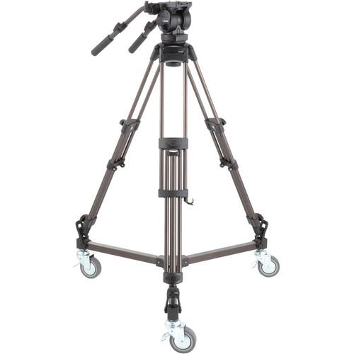 Libec LX10 Studio Two-Stage Aluminum Tripod System and H65B Head with Dual Pan Handles and Spreader Dolly