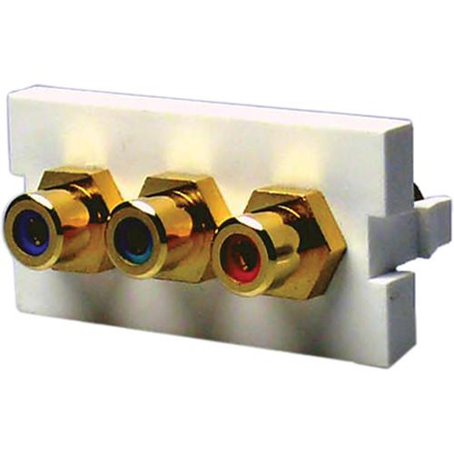 NTW 3UN-FFRGB-G 3 x RCA Female to Female Coupler Adapter Module