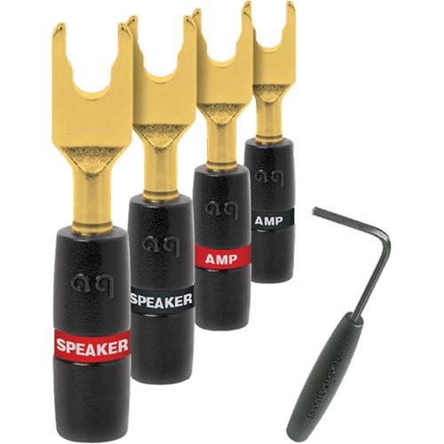 AudioQuest Set of Four Gold Sure Grip Spade Speaker Cable Connectors