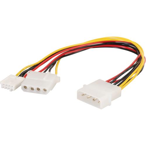 C2G 4-pin Molex Male to 4-pin Floppy Power Male and 4-pin Molex Male Internal Power Cable
