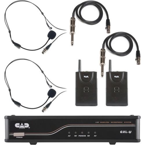 CAD UHF Dual Channel 2 Bodypack Wireless Microphone and Guitar System