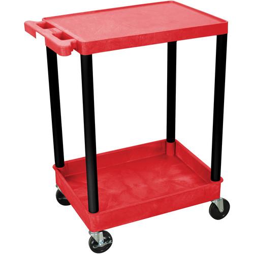 Luxor RDSTC21BK Red Utility Tub Cart with Black Legs