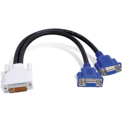 Matrox 1' DVI-I Male to Dual HD15 Female Adapter Cable, Matrox, 1', DVI-I, Male, to, Dual, HD15, Female, Adapter, Cable