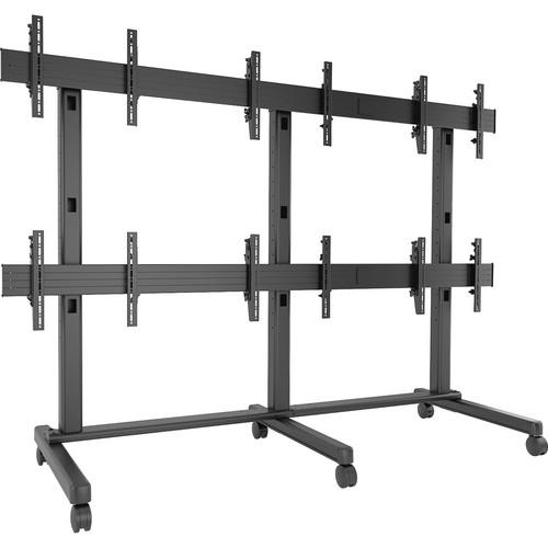 Chief FUSION 3 x 2 Micro-Adjustable Large Freestanding Video Wall Cart for 42 to 46" Screens