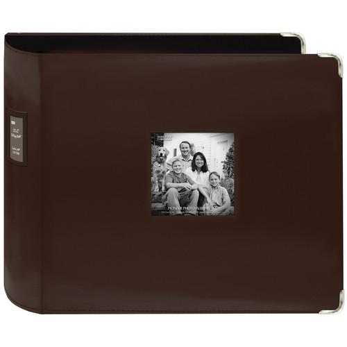 Pioneer Photo Albums T-12JF 12x12" 3-Ring Binder Sewn Leatherette Silver Tone Corner Scrapbook
