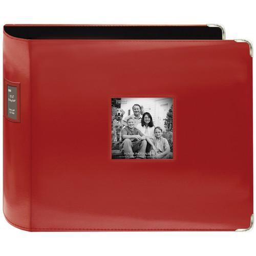 Pioneer Photo Albums T-12JF 12x12" 3-Ring Binder Sewn Leatherette Silver Tone Corner Scrapbook