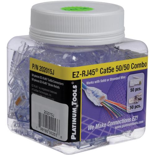 Platinum Tools EZ-RJ45 Cat 5e Connector and Strain Relief Combo Kit