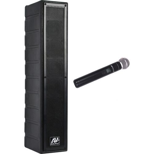 AmpliVox Sound Systems SW1234 50W Amplified Line Array Speaker with Wireless Handheld Mic Kit