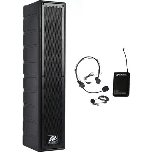 AmpliVox Sound Systems SW1234 Amplified Line Array Speaker with Wireless Lapel & Headset Mic Kit