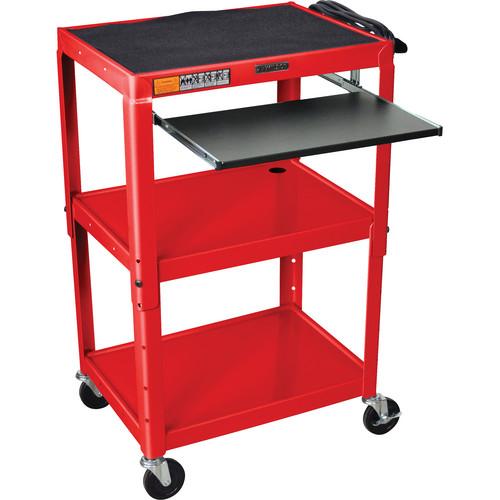 Luxor AVJ42KB Steel Adjustable A V Cart with Pull-Out Keyboard Tray