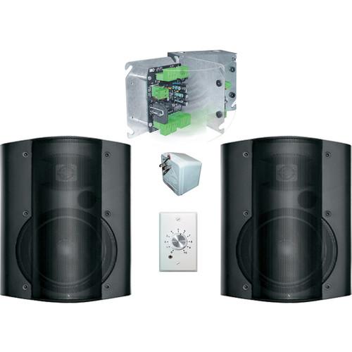 OWI Inc. 40W Amplifier and Surface Mounted Speaker Combination with Volume Control