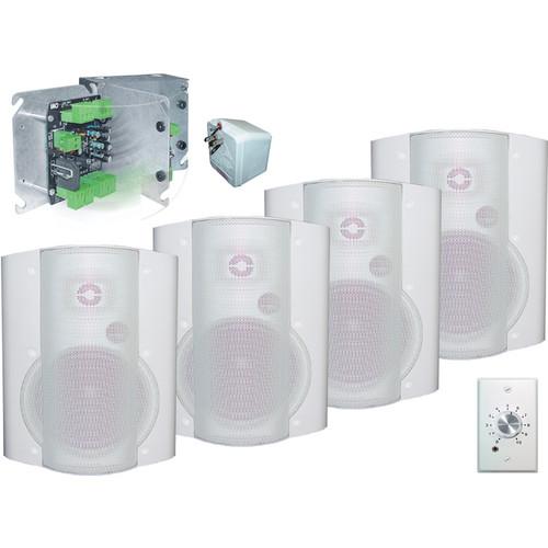 OWI Inc. 40W Amplifier and Surface Mounted Speaker Combination with Volume Control